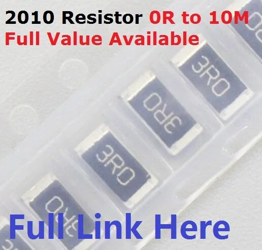 Envío Gratis 100 Uds resistencia de Chip SMD 2010 10K Ohm 5% 0R ~ 10M 1/2W 10R 100R 220R 330R 470 Ohm 1K 2,2K 10K 100K 0R 1R.5/6/7/8/9/R/K