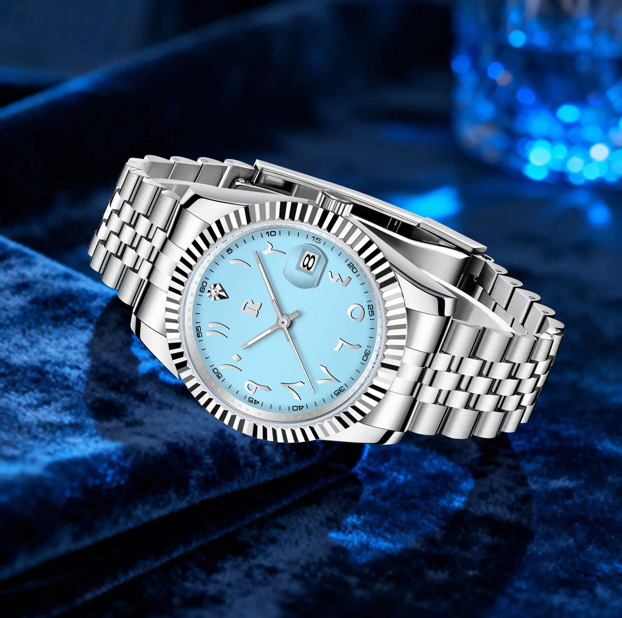 

Rossitimi 2025 Men Automatic Mechanical Watch 50meters Waterproof Luxury Elite Exclusive Stainless Steel Luminous Calendar Watch