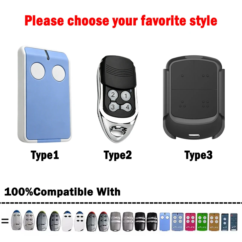 For LIFE 433MHz MAXI 2 MAXI4 MAXI2 FIDO2 FIDO4 VIP2 VIP2R VIP4R DREAM STAR2 STAR4 BRAVO2 Garage Door Remote Control key Opener