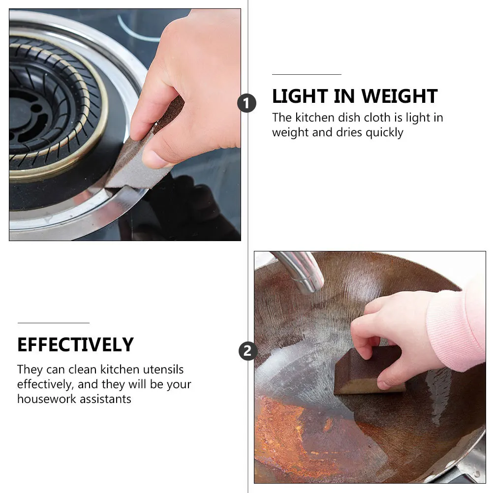 

10Pcs Emery Sponge Kitchen Cleaning Brushes Durable Pot Pan Cleaning Tools Scrubbing Sponges Pot Pan Brush Kitchen Brush