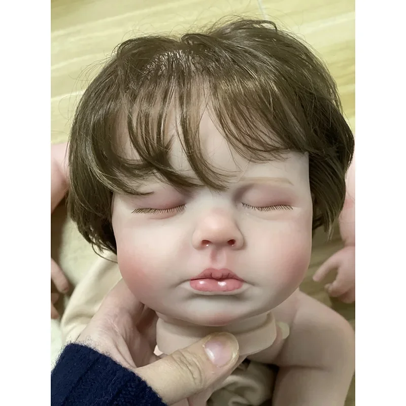 19Inch Reborn Doll Kit Loulou Limited Edition Lifelike Soft Touch Painted DIY Parts with Cloth Body and Eyes