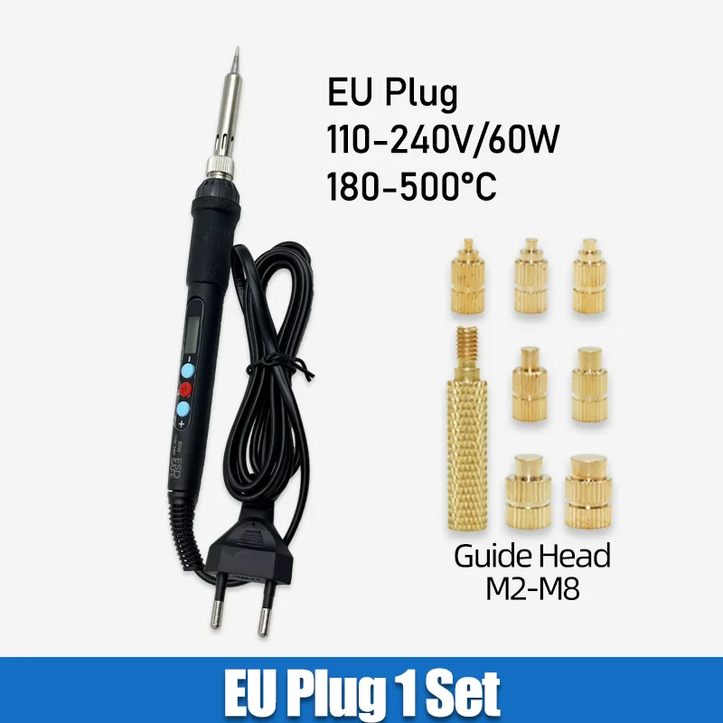 Wärmeeinpresswerkzeug M2 M3 M4 M5 M6 M8 Lötkolbenspitze Messinggewindeeinsatzmutter Heißschmelz-Kunststoffmuttern-Kit für 3D-Druck-Einsätze