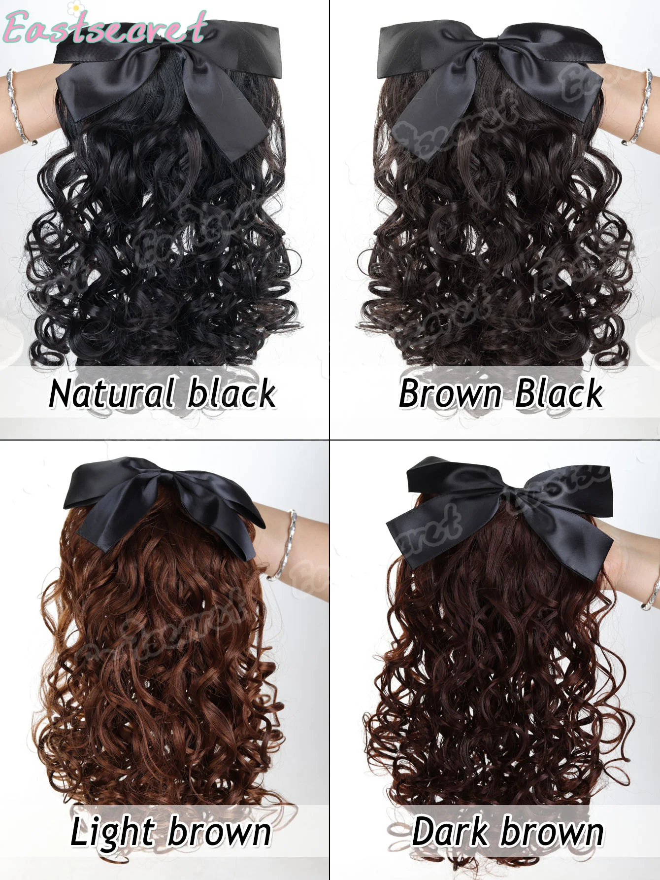 شعر مستعار صناعي على شكل ذيل حصان للنساء على شكل فراشة مشط إدخال على شكل ذيل حصان منفوش طبيعي يزيد من حجم تجعيد لوليتا عتيق #2