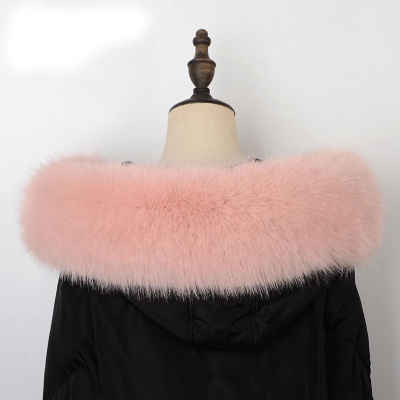 Women Faux Fox Fur Collar Shawl Furry Fur Collar For Winter Coat Hood Fur Decor Fake Fur Scarf Parkas Coat Fur Collar Scarves