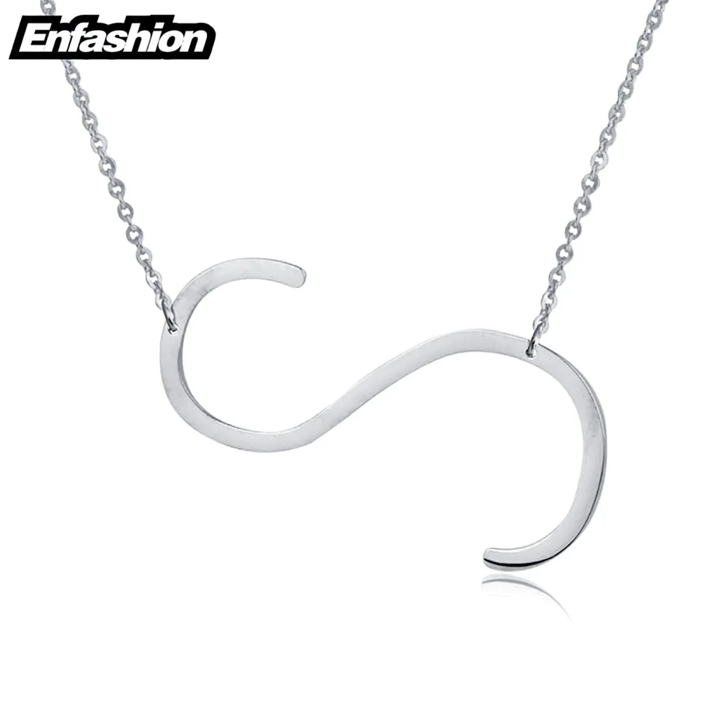 Enfashion Letter Necklaces Pendants Alfabet Initial Necklace Stainless Steel Choker Necklace Women Jewelry Kolye Collier collare