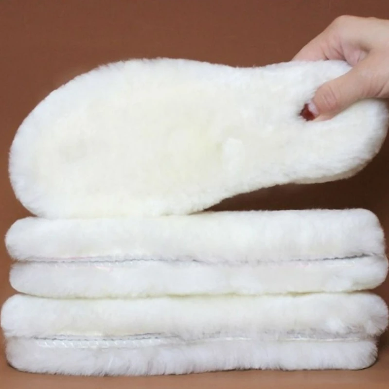 Winter Soft Plush Insoles Women Men Natural Sheepskin Insoles Imitation Rabbit Fur Thick Thermal Snow Boot Keep Warmer Shoe Pads