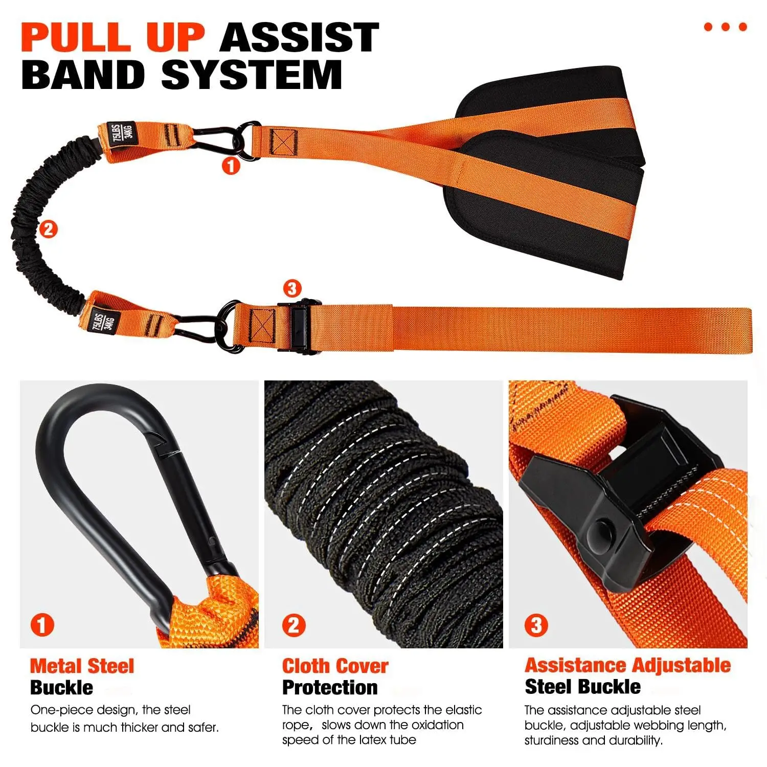 Picture 4: Pull Up Assistance Bands, Heavy Duty Resistance Band for Pull Up,Knee Rest, Bands for Pull Up Assist for Strength Training