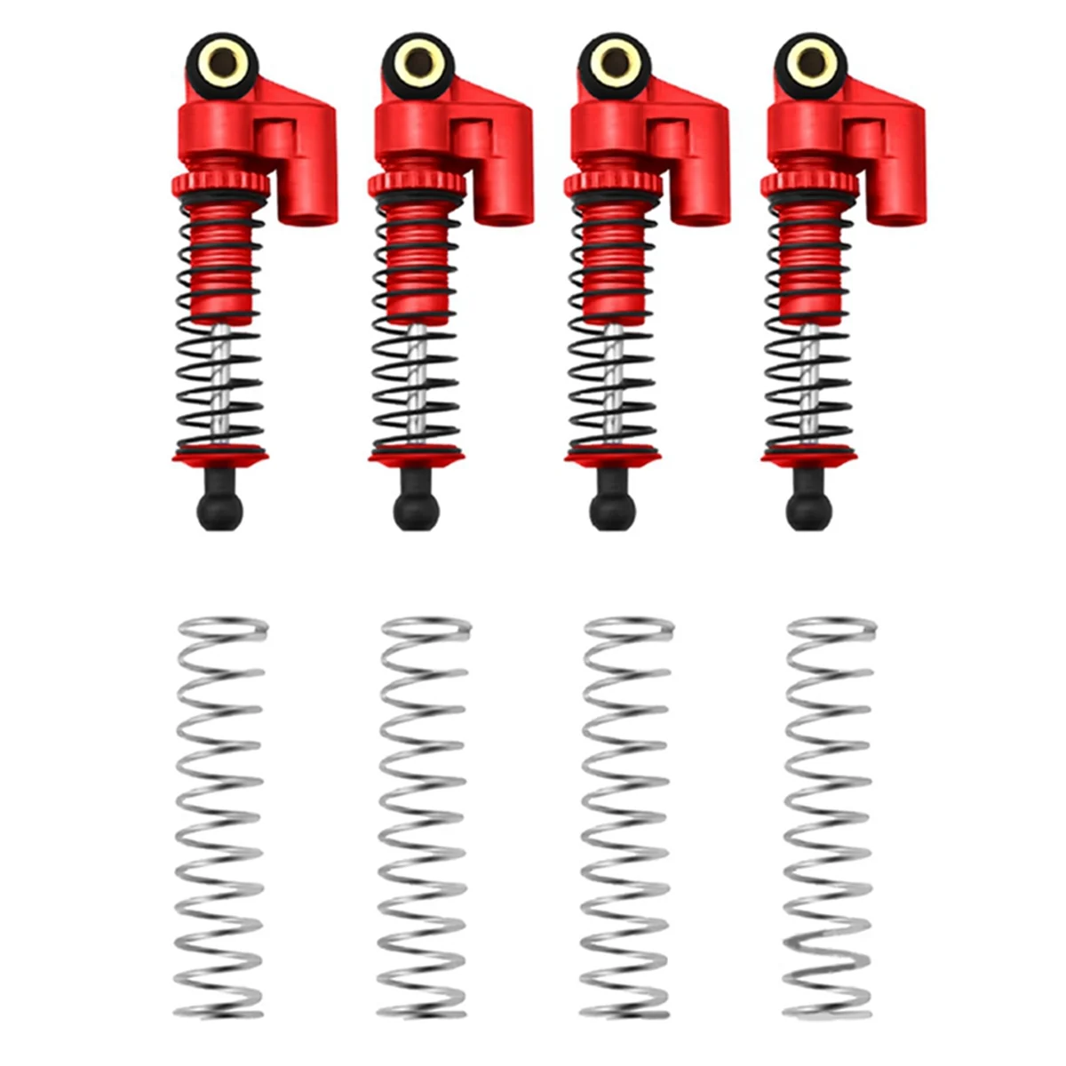 For 1/24 Kyosho MINI-Z4X4 Metal Negative Hydraulic Coil Shock Absorber Upgrade Parts, Toy Car Accessories,Red (4Pc/Set)