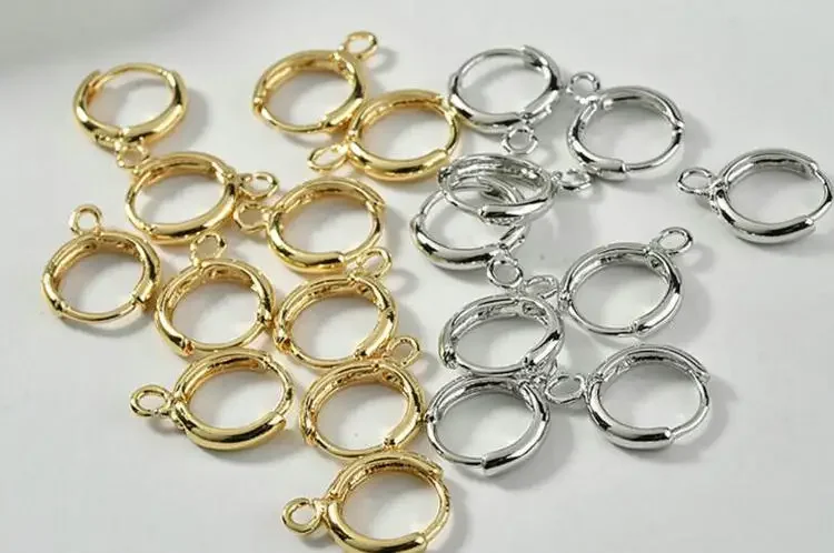 Picture 6: 10PCS 14MM 14k Gold Color plated Round Earring Clasps Hooks For DIY Earring Accessories jewelry making supplies