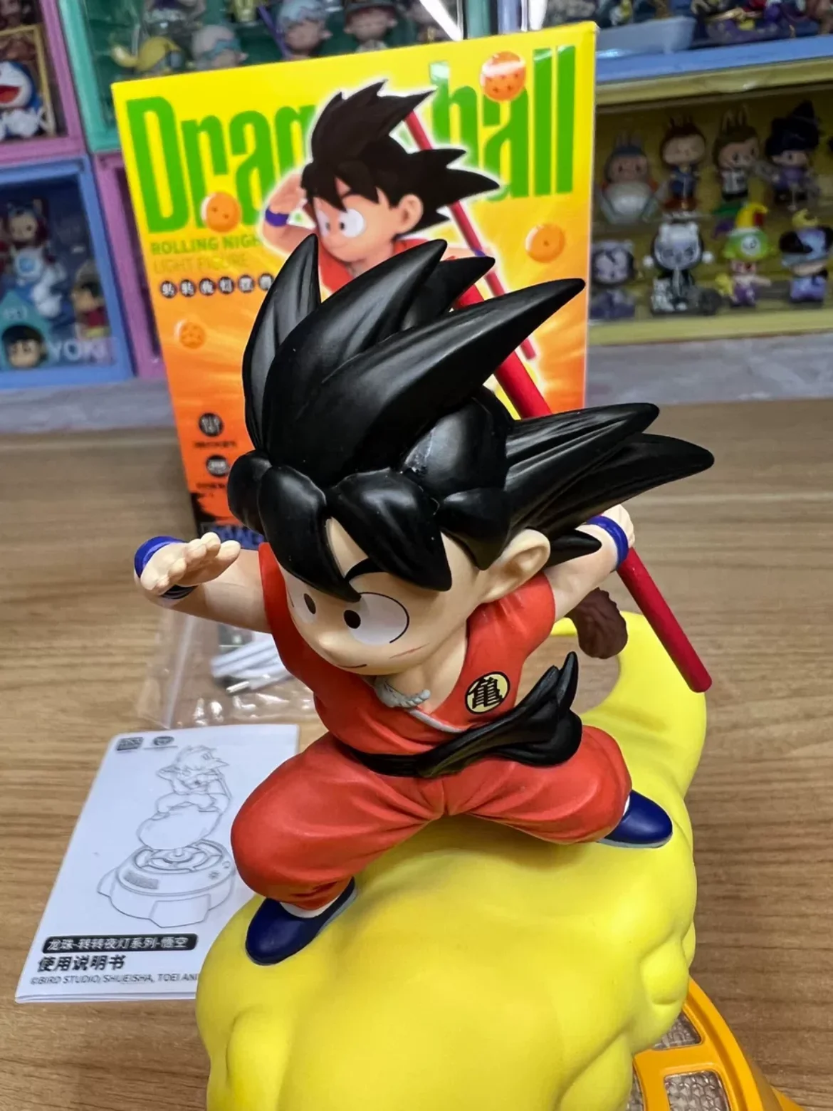 Original Dragon Ball Anime Figure Goku Figure Rotating Night Light  Room Decoration Surrounding Ornaments Toy Lamp Birthday Gift