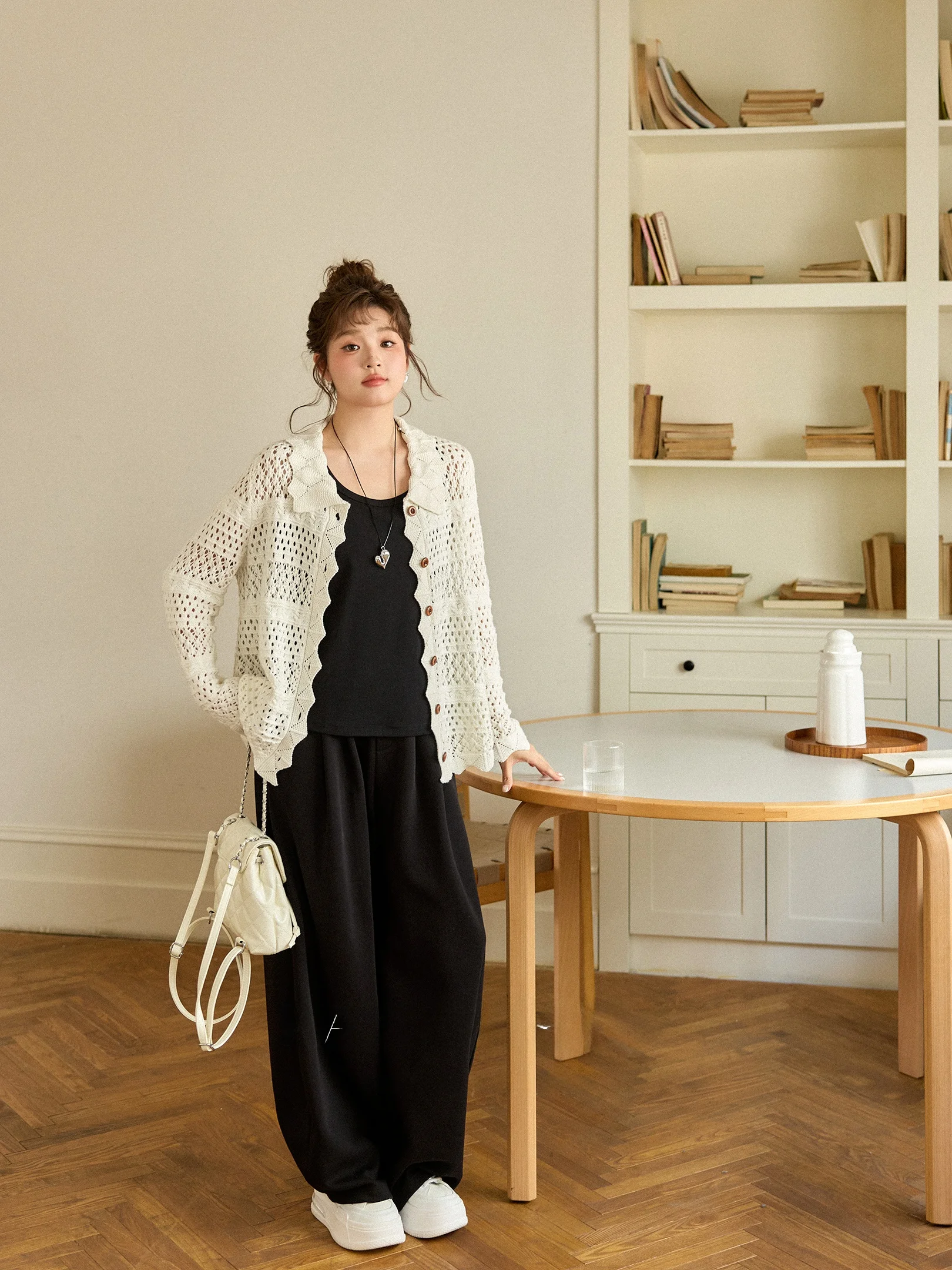 

Женские брюки больших размеров: повседневные, широкие, прямого кроя, из смесового полиэстера и хлопка, с высокой талией, весенняя новинка