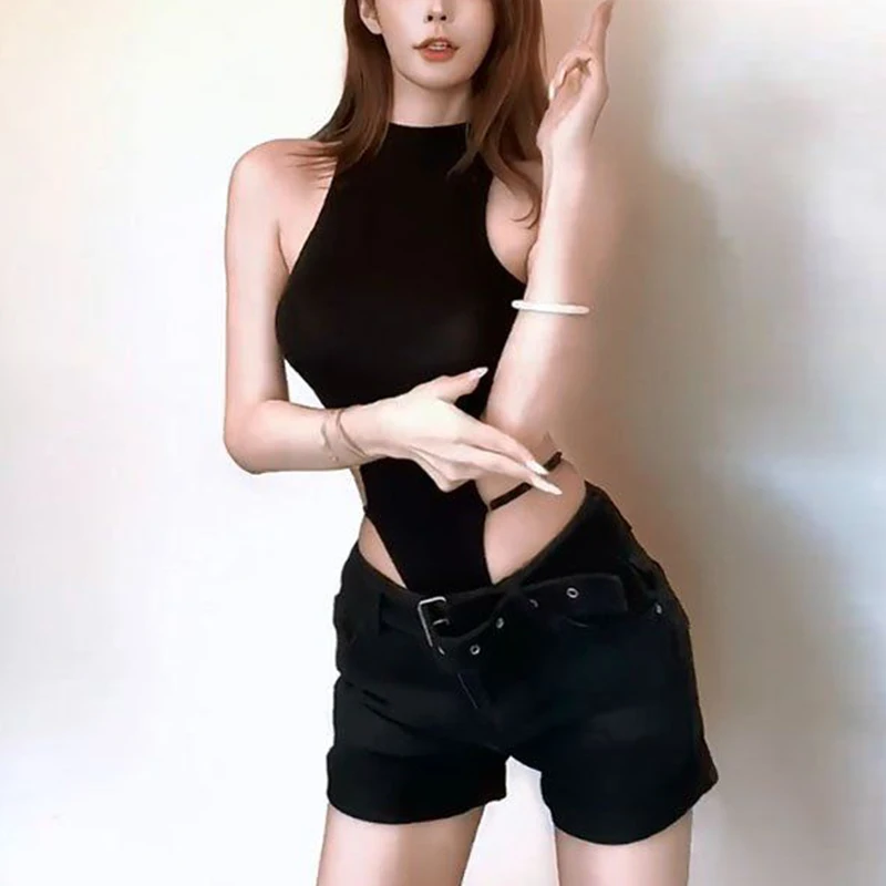 

American Sexy Hollow Backless Sleeveless Slim Camisole Women's Fashion Bodysuit