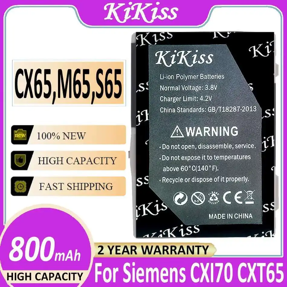 

Аккумулятор мобильного телефона CX65, M65, S65 800 мАч для Siemens CXI70, CXT65, CXT70, CXV65, CXV70, M65, M75, M8, S65, S65V, S66, S75, SK65, SP65