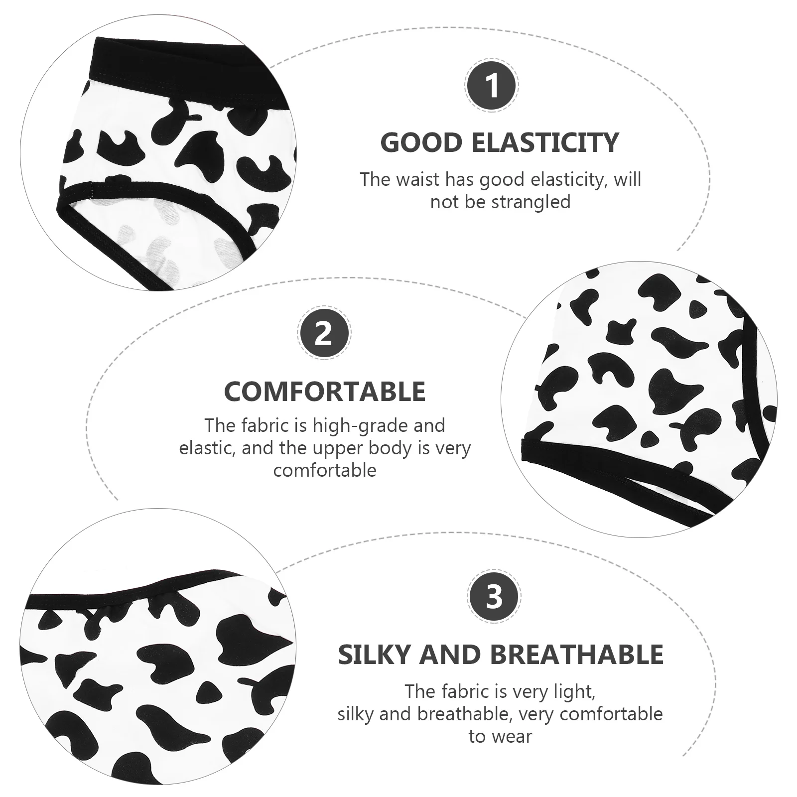 2 Pcs Cow Couple Panties for Couples Knickers The Household Pattern Briefs Cotton Man