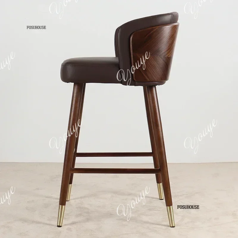 

Nordic Minimalist Bar Stools Home Bar Chairs Light Luxury Designer Small Apartment Backrest High Kitchen Stools Bar Furniture