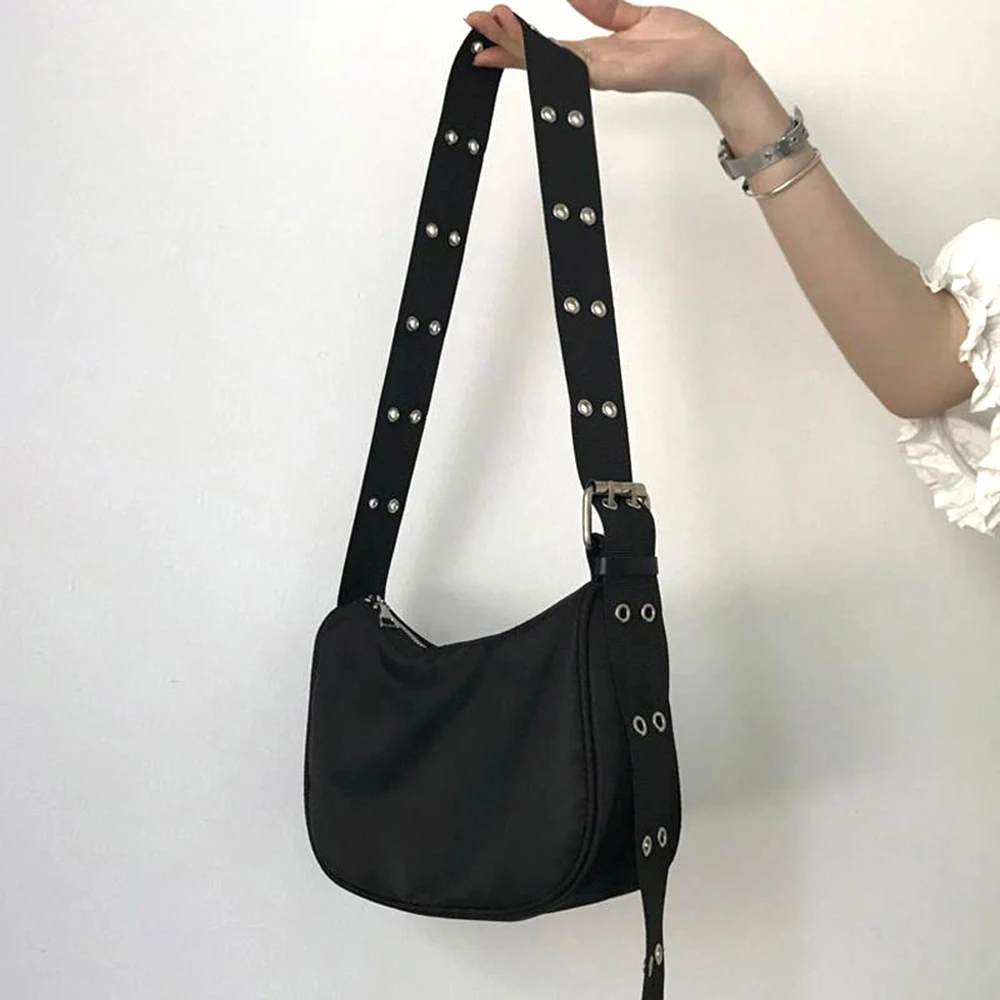 

Trendy Crossbody Bags with Double-breasted Adjustable Strap Women's Shoulder Bag Zipper Purse