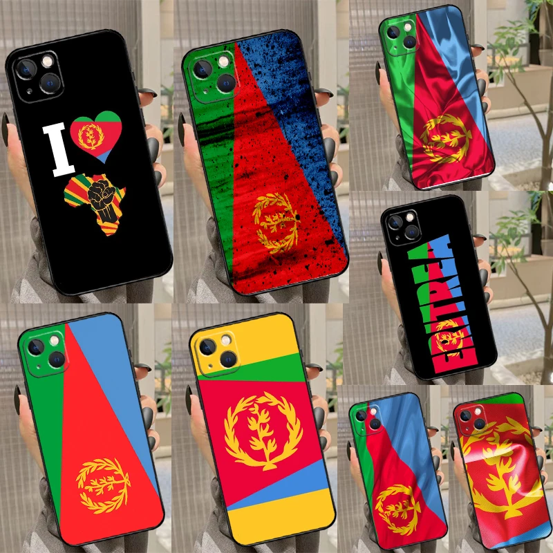 Eritrea Flag Cover For iPhone 14 11 12 13 15 16 Pro Max Mini Plus X XR XS Max Case