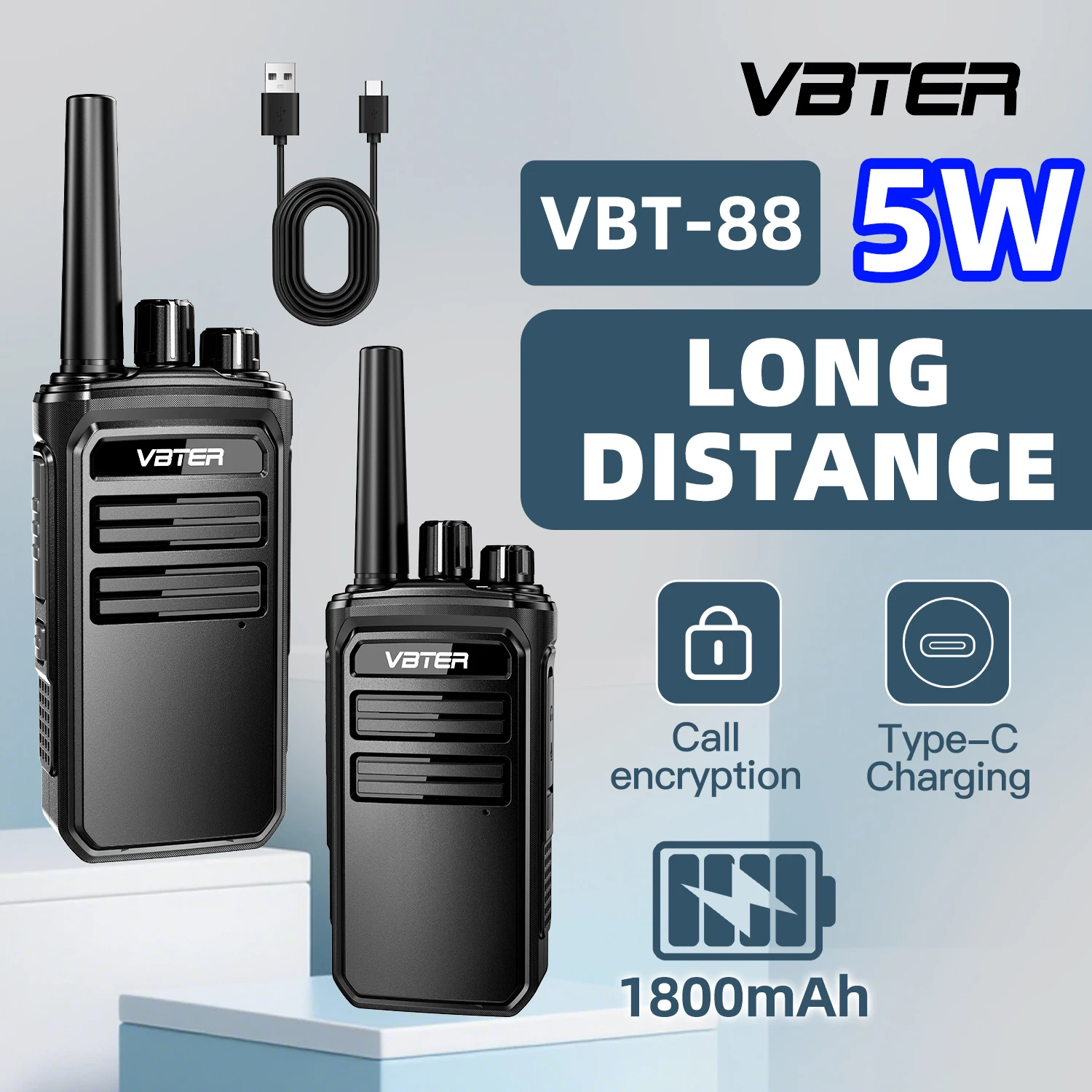 vbter-ポータブルラジオ-2-個セット-クリアな音質-5w-ハイパワー-1800mah-大容量バッテリー-強力な浸透力-双方向ラジオ