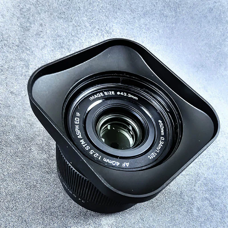 Для Viltrox AF 40 мм F2.5 FE/Z AF 56 мм F1.7 FE/Z/XF AF20 мм F2.8 FE/Z байонетная металлическая квадратная бленда с бесплатной металлической крышкой