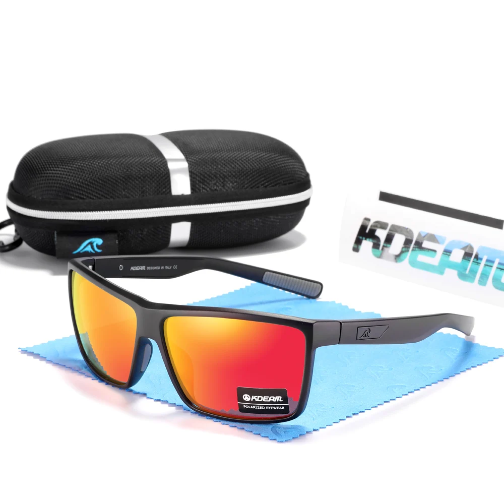 KDEAM Scratch Widerstand Sonnenbrille Männer Polarisierte 100% UV Schutz Sonnenbrille Integral Frühling Scharniere Und Gebogene Tempel KD029 – Detail 16