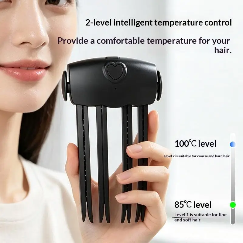 1Pcs 4-Claw Anti-Scald Hair Root High Skull Top Styling Tools Cordless Root Lifter Comb Wireless Heating Root Volumizing Clips