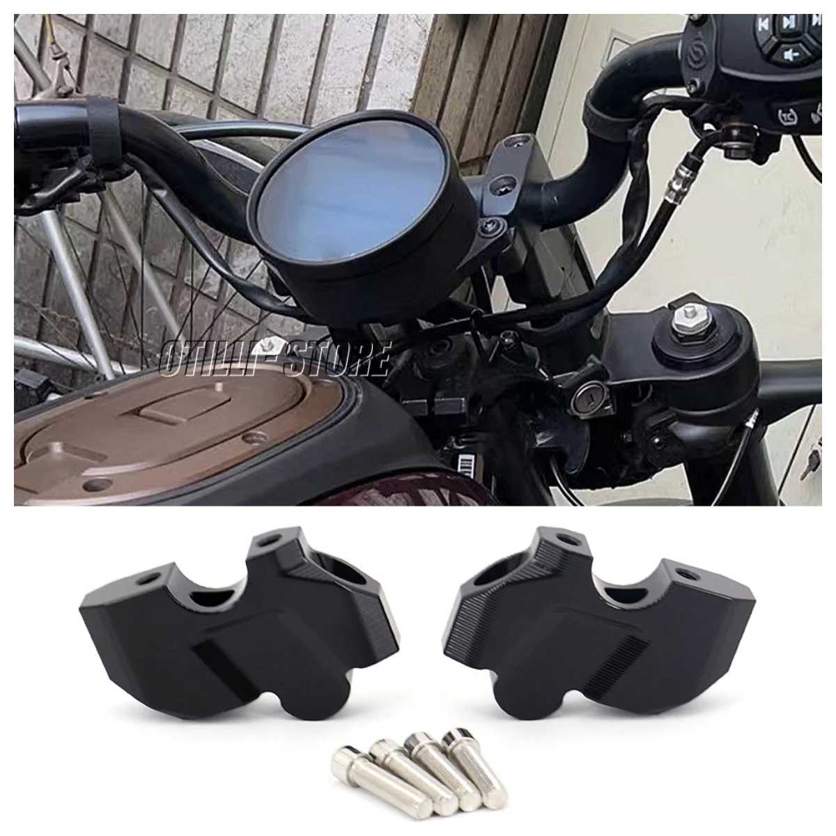 

For Sportster S 2021 2022 New Motorcycle 45mm Handlebar Risers CNC Aluminum Heightening Clamp Bar Mount Adapter Moto Accessories