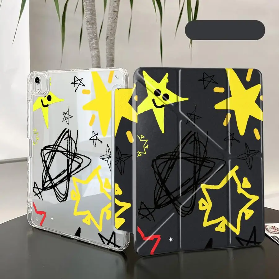 Tablet Case For iPad Mini 6 7 Pro 11th 10th 9th 8th 7th 12.9inch Air 4 5 M3 M2 1 2 M4 11inch Pro 2025 Y-Fold Holder Cover Star