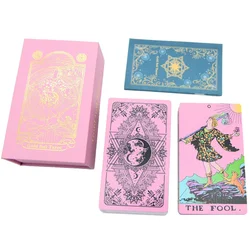 Cards Dazzling New Gold Foil Tarot Cards Laser Pink Predictive Divination Deck PVC Board games For Beginners And Collectors