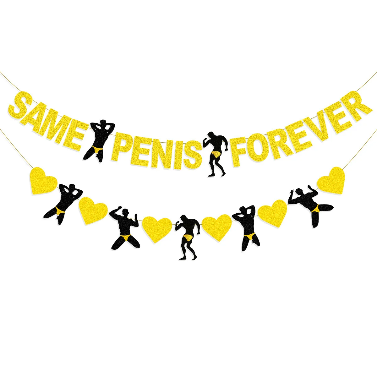 Gold Rose Gold SAME PENIS FOREVER Hen Bachelorette Party Wedding Party Decoration Supplies view 4