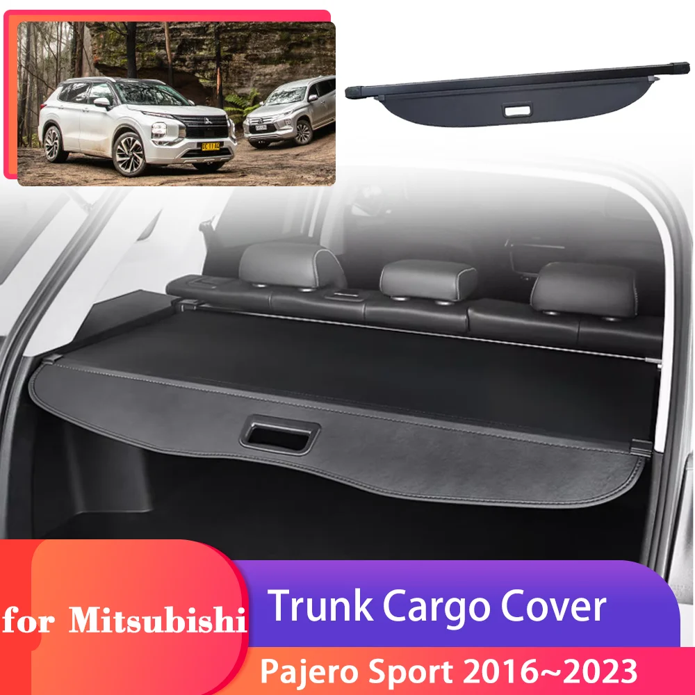 Trunk Cargo Cover for Mitsubishi Pajero Sport Montero Shogun Sport MK3 2016~2023 Security Shield Curtain Partition Accessories