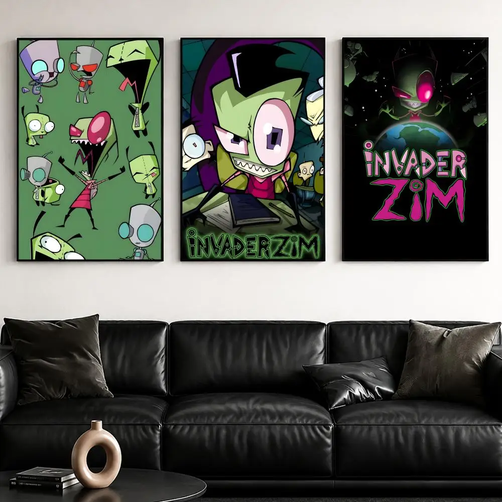 Alien I-Invader ZIMS Poster Self-Adhesive Stylish Art Print Poster Wall Home Decor