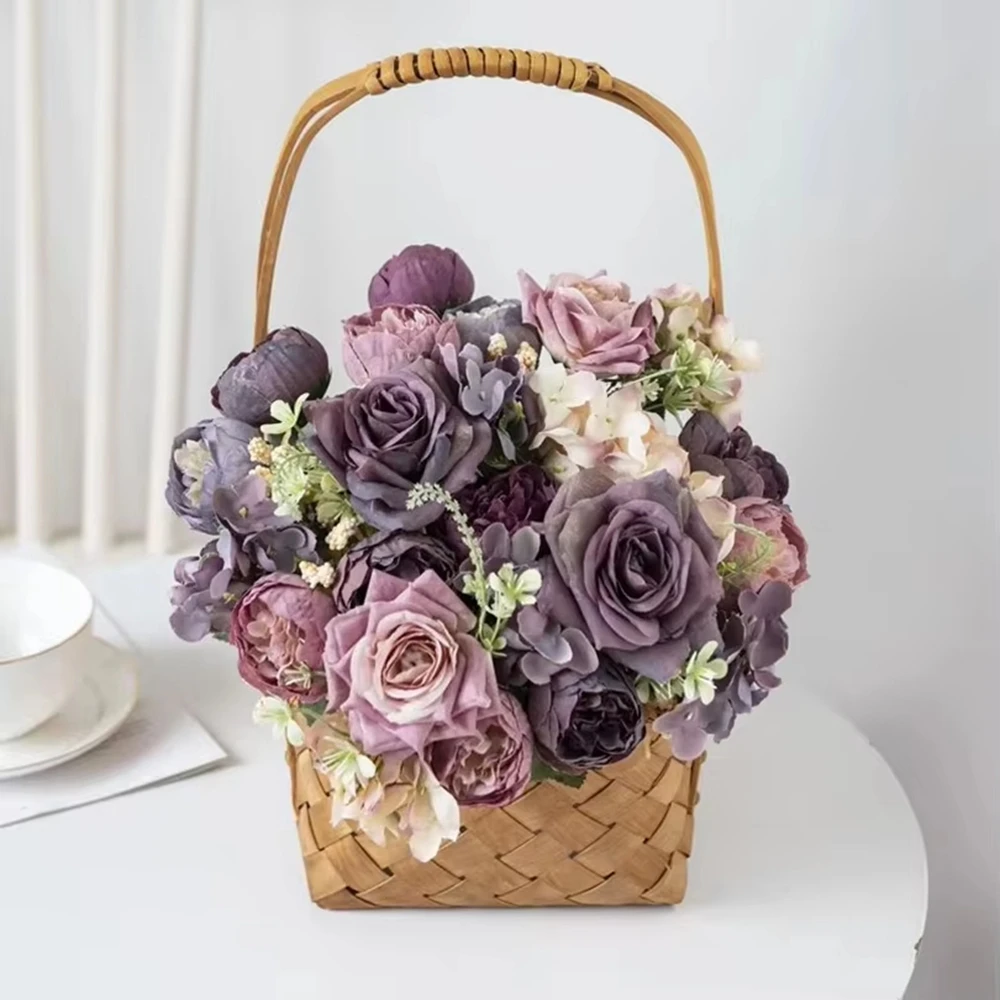 

Artificial Flowers Silk Hydrangea Home Room Wedding Yard Garden Roses Arch Bridal Bouquet Festival Decorations Vase Fake Peony