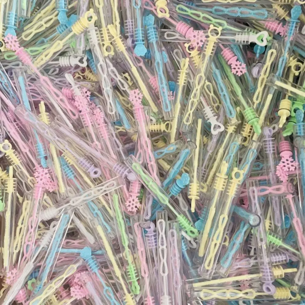 10 Uds. De tubo vacío de burbujas coloridas y divertidas, máquina de burbujas bonita de dibujos animados, juguetes, recuerdo de fiesta de cumpleaños, regalo de Carnaval