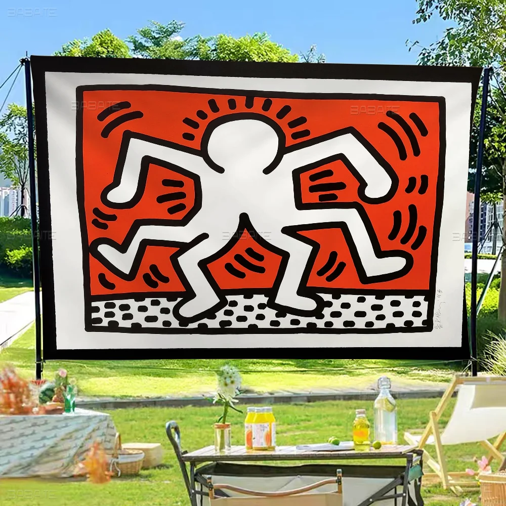 Keiths Haring Printed Large Flag Art Science Fiction Room Home Decor Decor Banner