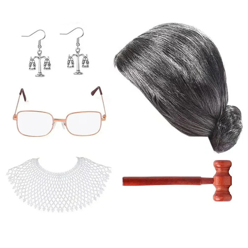코스프레 아마존 판사 망치 변호사 가발 판사 말 꼬리 가발 코스프레 식민지 파티 소품