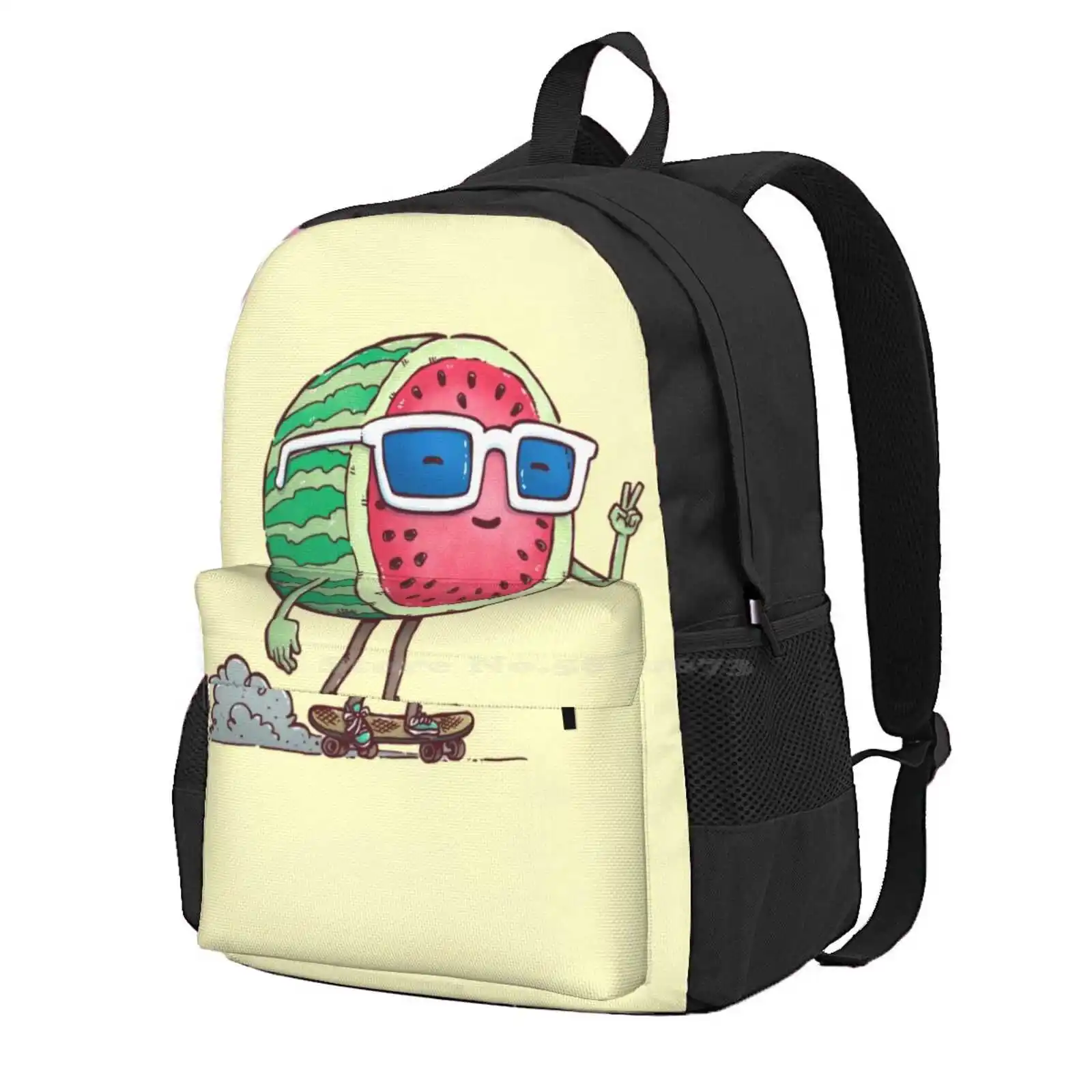 Watermelon Skater Hot Sale Schoolbag Backpack Fashion Bags Watermelon Skater Food Fruit Summer Sunglasses Cool Peace Skateboard