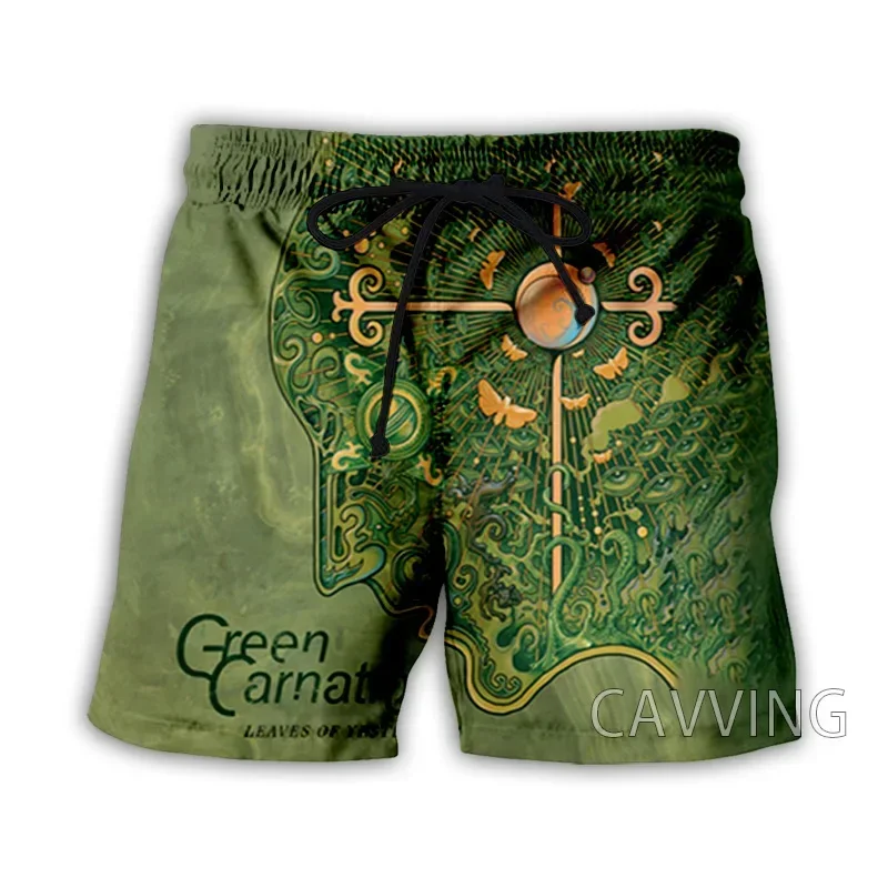 CAVVING 3D Printed  Green Carnation  Band   Summer Beach Shorts Streetwear Quick Dry Casual Shorts Sweat Shorts for Women/men