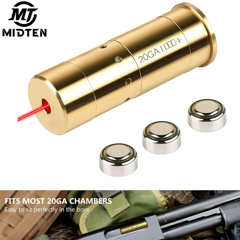 

MidTen 7.62x54 Red Dot Bore Sight Class IIIA Laser 45acp 20-Gauge Fit Handgun Rifle Picatinny Mount with Extra Batteries Hunting