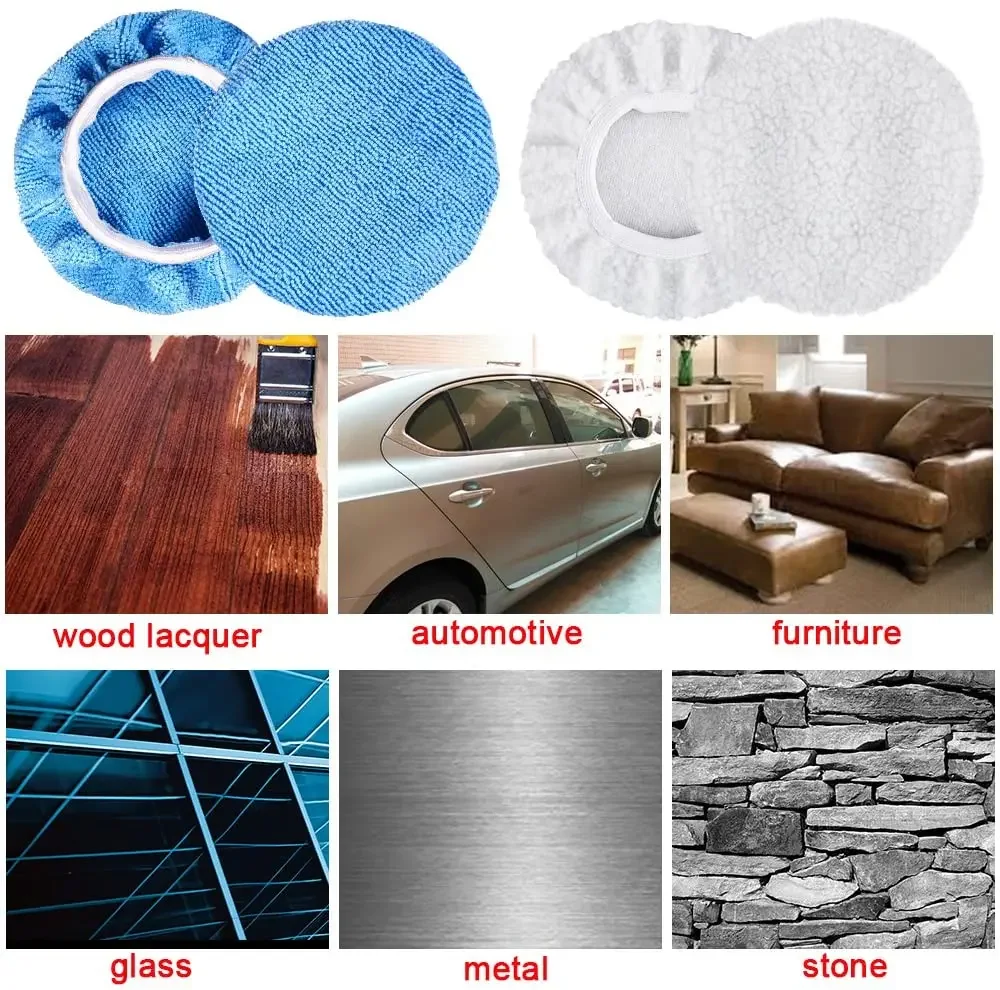 Polishing Bonnet Buffer Pad Microfiber Bonnet Car Polisher Pad Woollen Waxing Pad For Car Paint Care 5-6 Inch For Orbital Sander