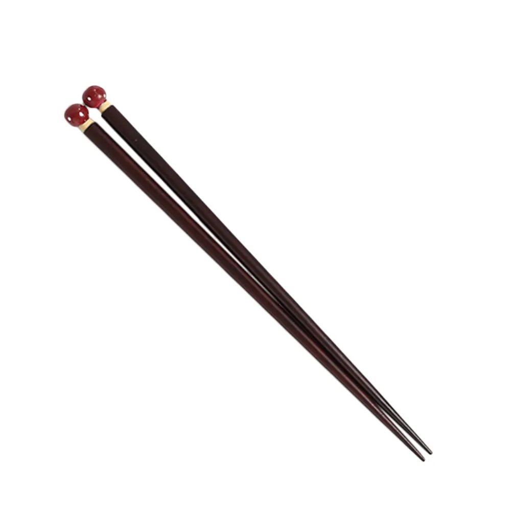 1 par de palillos de madera de estilo japonés con extremo delgado, fácil agarre, aptos para lavavajillas, reutilizables, para el hogar, para comer arroz