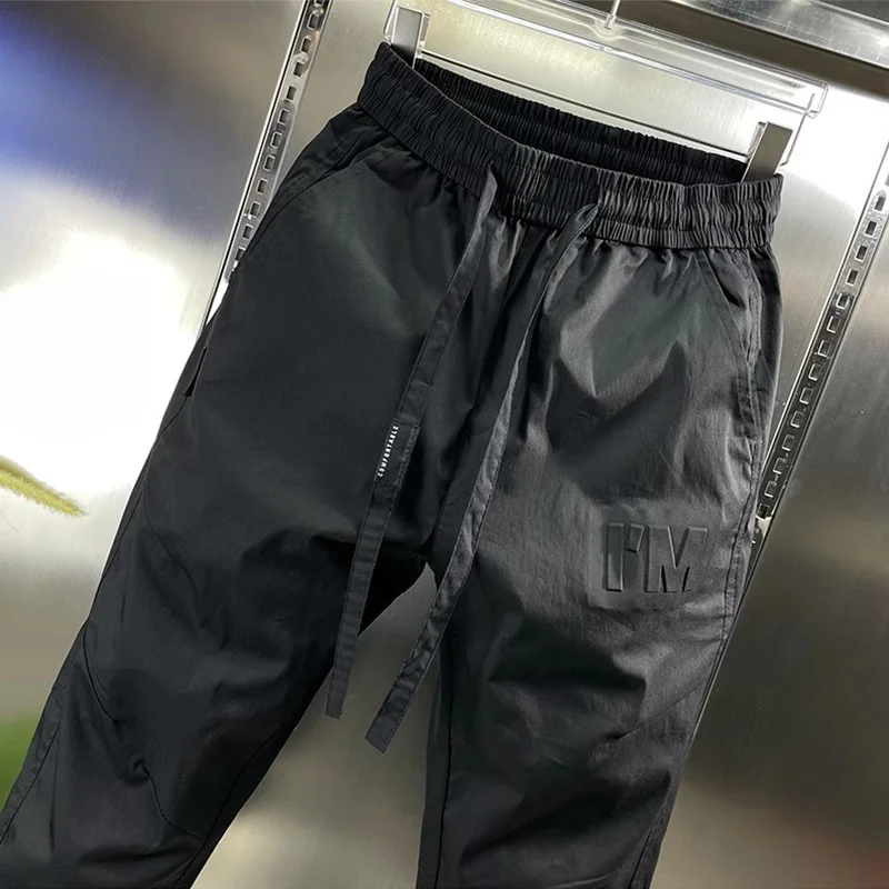 Calça harém casual masculina, moletom jogger de secagem rápida ao ar livre, calças soltas, roupas esportivas, marca de luxo