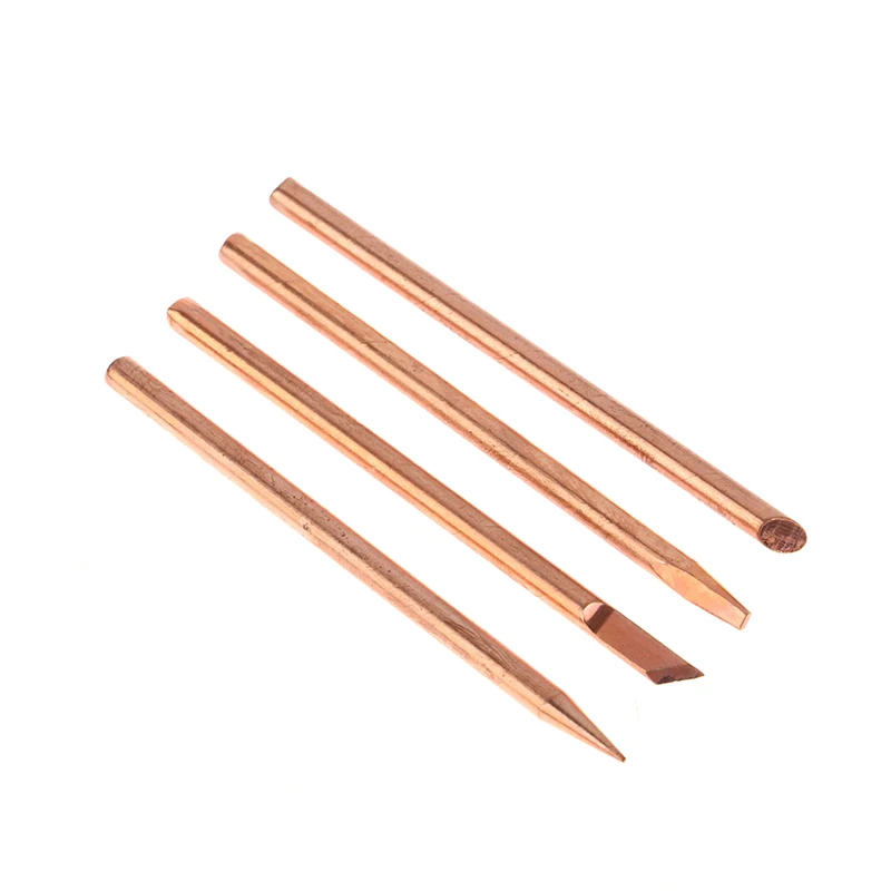 4pcs External Heat Solder Iron Tip B C D K Pure Copper Solder Head 30W 40W 60W Replacement Tip Welder Repair Tools