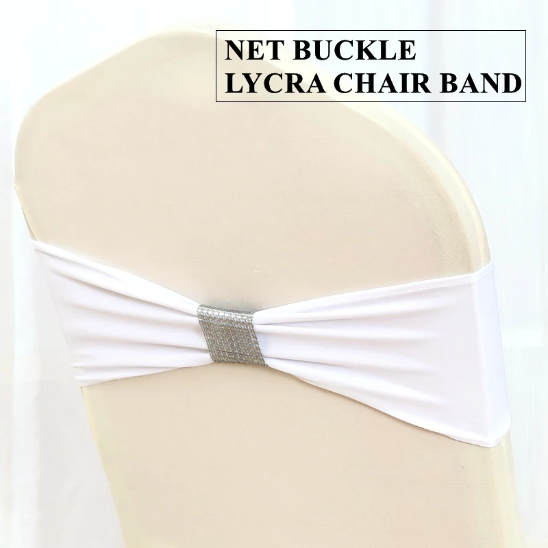 Lycra Band Spandex Chair Sash With Net Buckle For Spandex Chair Cover Banquet Wedding Decoration