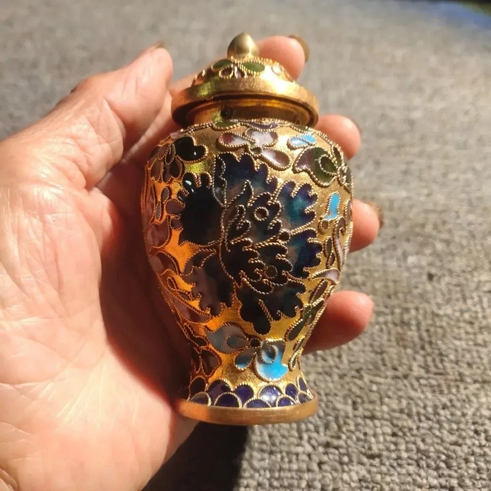 Collectible Cloisonné Enamel Vase, Home Decor
