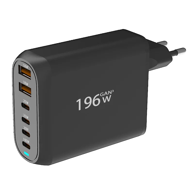 100W 6 Port GaN PD Fast Charger 4C2A Multi Port Charger Block Simultaneous Charger For Laptop iPhone Huawei Xiaomi Samsung