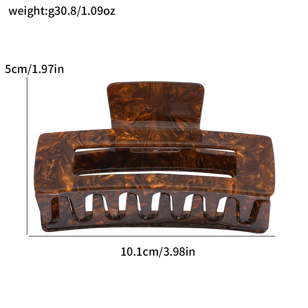 1 pieza/3 piezas de garra para el cabello de carey, diseñada con patrones de imitación de carey, presenta una textura retro de marrón alternativo