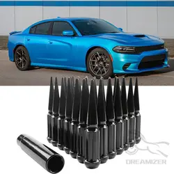 24/32 PCS Wheel Nuts M14X1.5 Nut Longer Nut Steel Lock Wheel Lug Nut Bolt With Spikes For Dodge Charger Challenger/Chevy/Ford