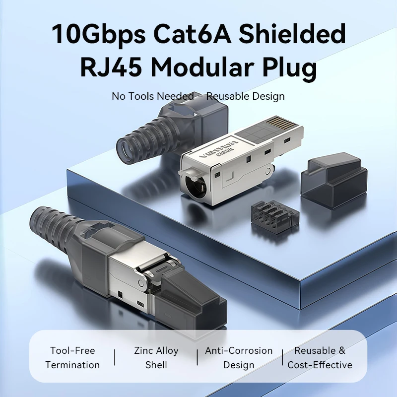 Промышленный Ethernet-разъем Vention Cat6A Cat7 RJ45, экранированная полевая вилка, бесплатный инструмент, легкий металлический литой терминал, новый