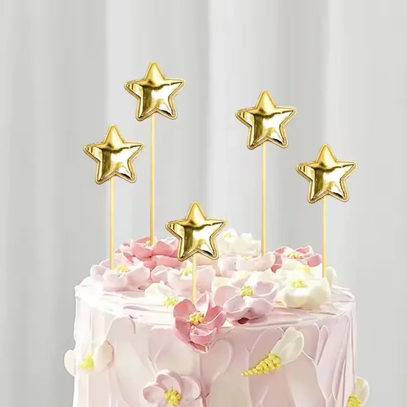50/100 Stück Glänzende Reflektierende Tortendekoration Sternform Geburtstag Hochzeit Party Dessert-Tisch Backzubehör – Detail 4