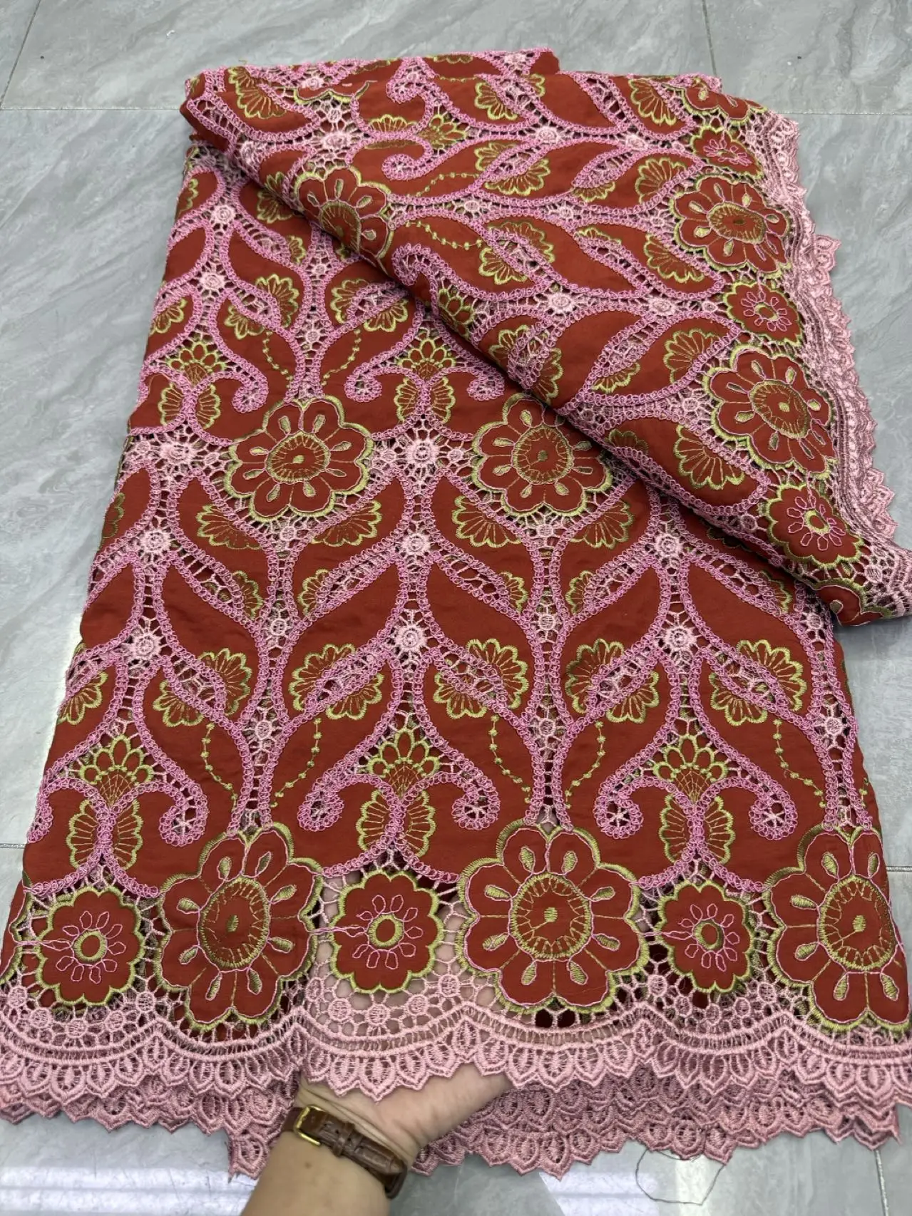 

2026 High Quality African Nigerian Tulle Lace Fabric Sequins for Wedding Dress Chiffon Party Guipure Sewing 5Yard cotton JY532